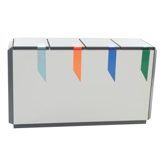 Afvalbak DutchDesign afvalscheiding 4x55 liter grijs