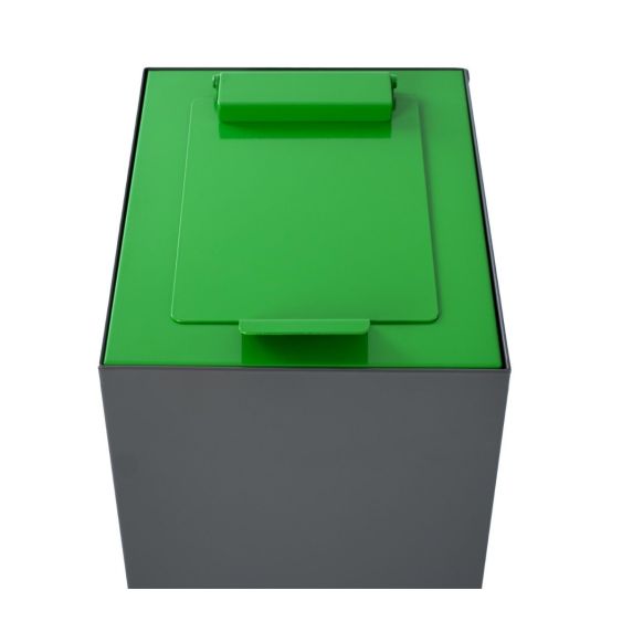 Top met klepdeksel voor afvalbak modulair V-part 60 liter groen