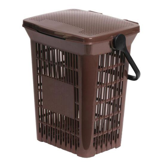 Afvalbak geventileerd met zakhouder GFT 10 liter bruin