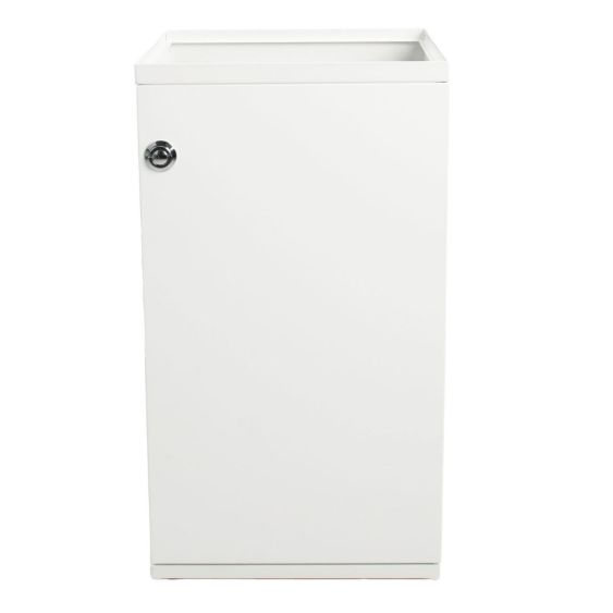 Afvalbak modulair V-part met deur en zakhouder 85 liter wit