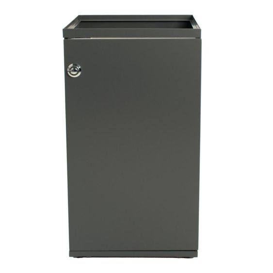 Afvalbak modulair V-part met Deur en Zakhouder 85 liter grijs