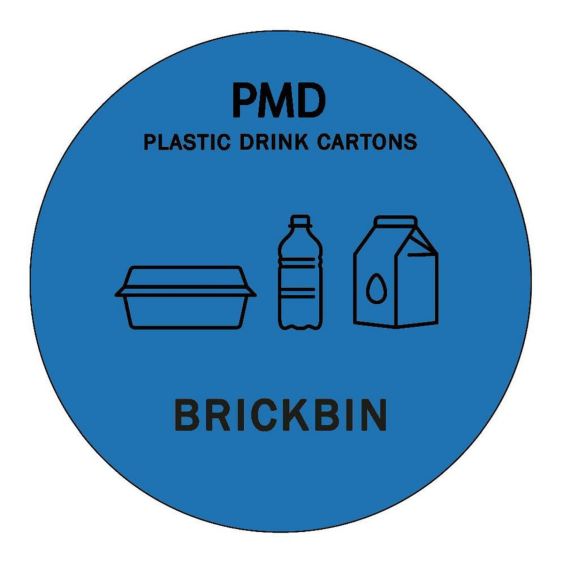 Afvalstroomsticker Forex PMD BE Blauw