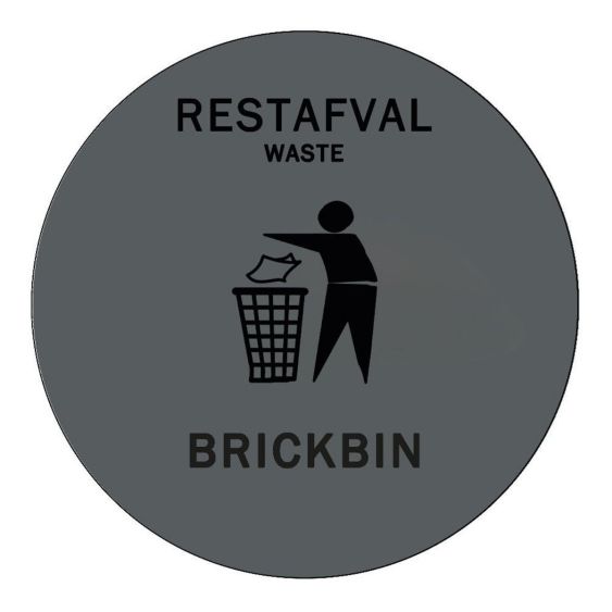 Afvalstroomsticker Forex Restafval Grijs