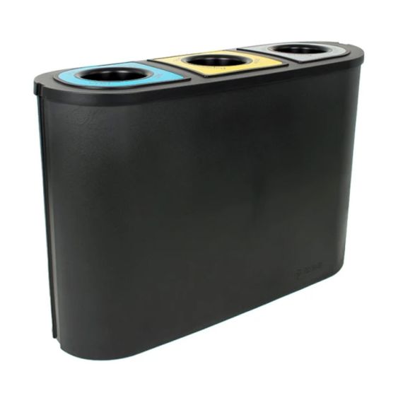 Afvalbak afvalscheiding 3x45 liter Zwart