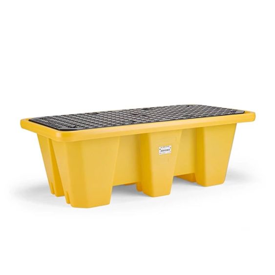 Lekbak Kunststof 250 Liter 2-Drum met Rooster 800x1450x505 mm