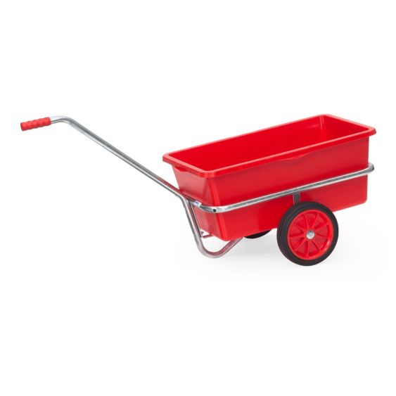 Handtrekwagen met Kunststof Bak 90 Liter Rubberen Wielen
