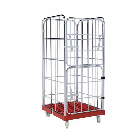 Rolcontainer 1460 Kunststof 4 Half Klapbaar rood