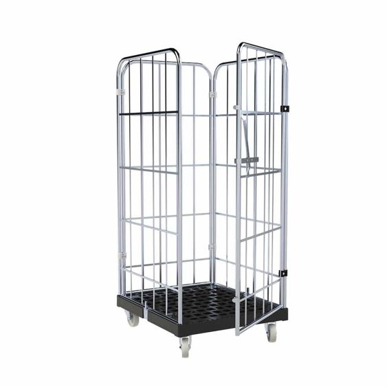 Rolcontainer 1460 Kunststof 4-zijdig met Deur zwart