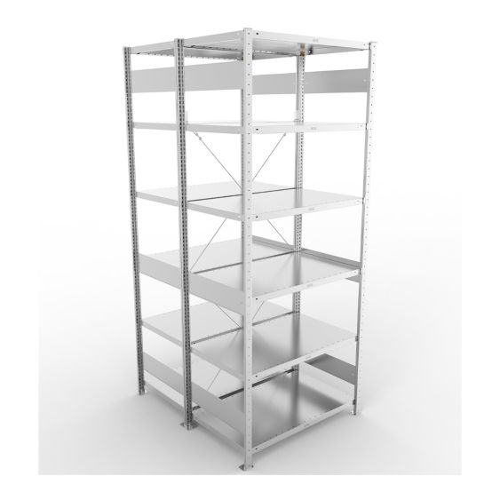 Legbordstelling Dubbel META 230 kg Basissectie 250x100x60 cm - 4