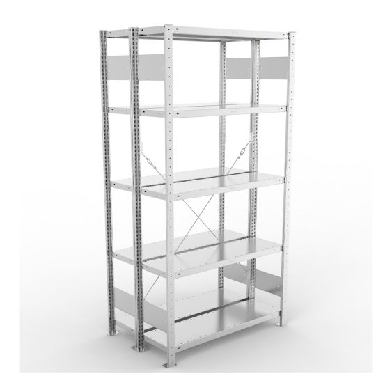 Legbordstelling Dubbel META 150 kg Basissectie 200x100x30 cm - 4