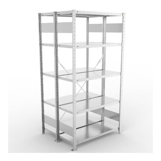 Legbordstelling Dubbel META 150 kg Basissectie 200x100x40 cm- 4