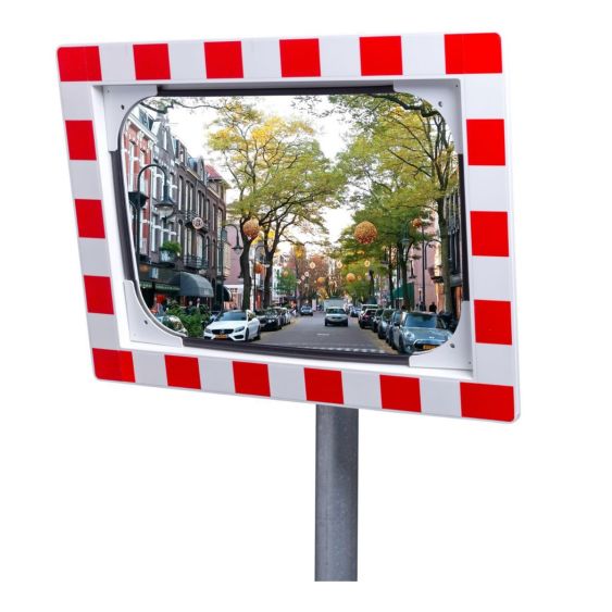 Verkeersspiegel Acryl Rood/Wit 600x400 mm 90°