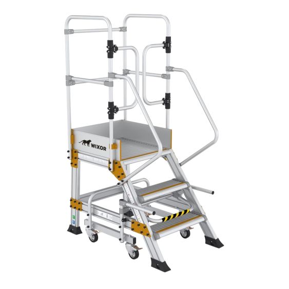 Wixor Industrieel Platform met Handrem - 3 treden