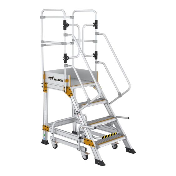 Wixor Industrieel Platform met Handrem - 4 treden
