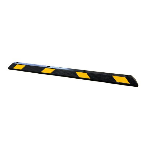 Varkensrug Rubber Wielstopper Zwart/Geel 1830x150x95 mm