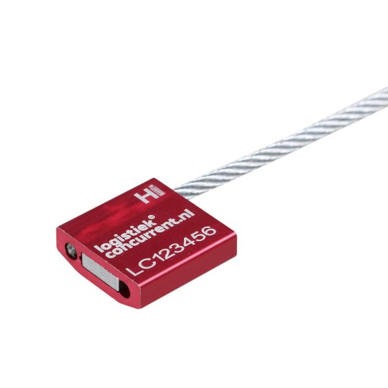 Cableseal aluminium huis Ø3,5 x 300 mm - Met opdruk Rood