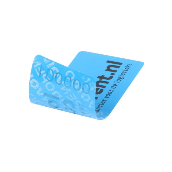 Security Label No Transfer 78x30 mm Blauw - Gepersonaliseerd