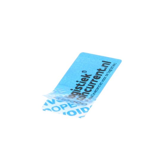 Security Label Full Transfer 50x20 mm Blauw - Gepersonaliseerd