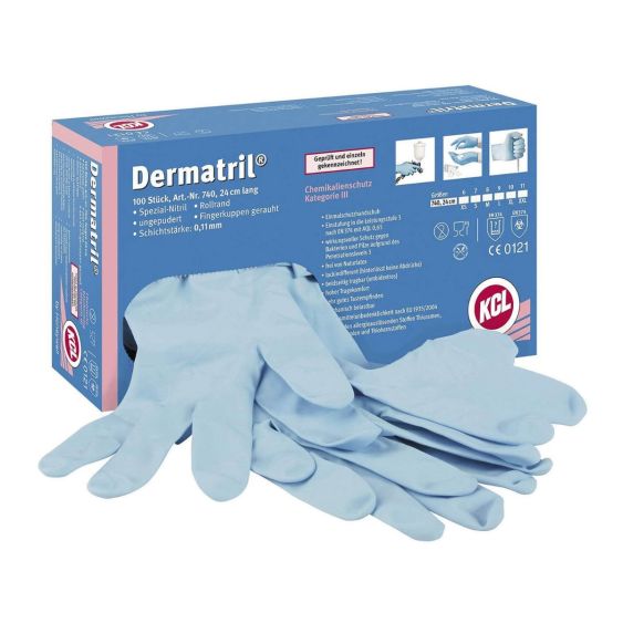 Werkhandschoen KCL Dermatril nitril 740 24cm - Maat 10