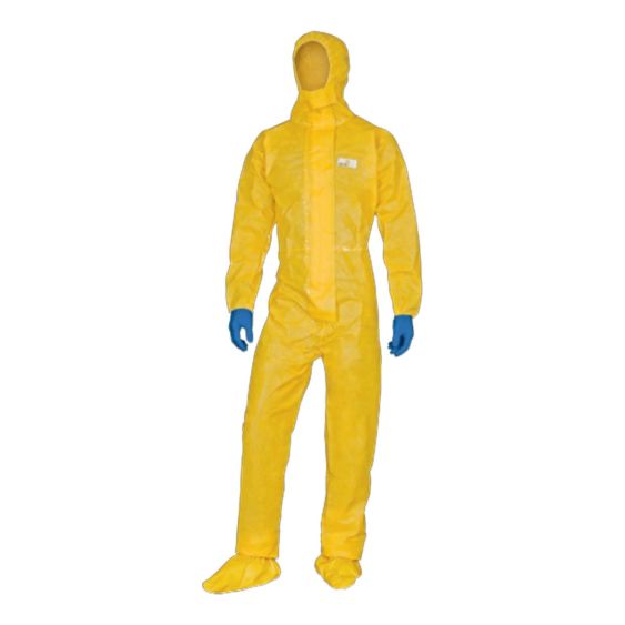 Wegwerpoverall Deltaplus DT300 Geel met Kap Type 3
