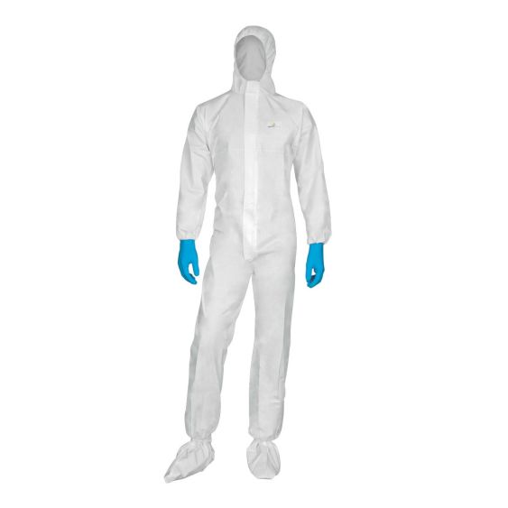 Wegwerpoverall Deltaplus DT115 Wit met Kap