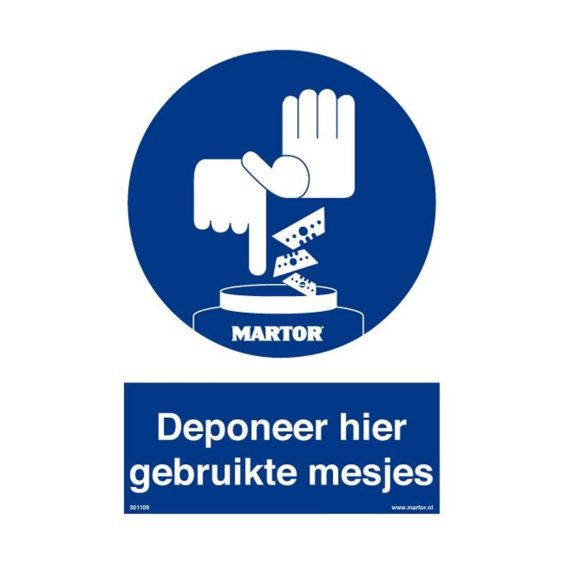 Bord 'Mesjes Deponeren' Pictogram 210x297mm