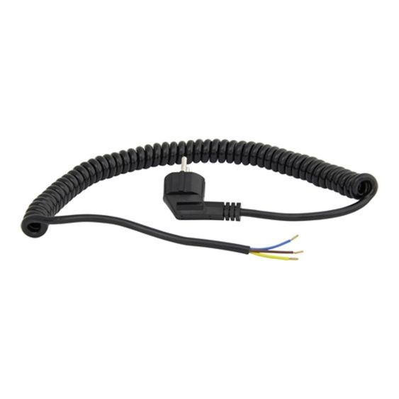 Spiraalsnoer 3x1 mmq met randaarde stekker 220V
