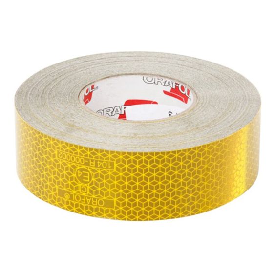 Reflecterende Tape Geel 50 mm x 50 m voor Harde Ondergrond