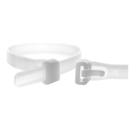 Kabelbinder Hersluitbaar Wit 370x7,6 mm - Zak 100 stuks