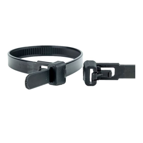 Kabelbinder Hersluitbaar Zwart 200x7,6 mm - Zak 100 stuks