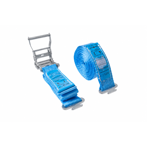 Spanband 50 mm. 1,2 ton 5M Blauw met E-track fitting
