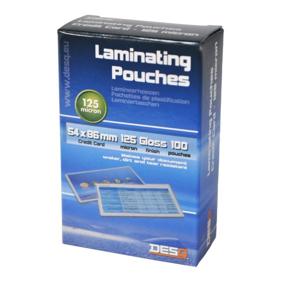 Lamineerhoes Glanzend Credit Card 125 micron DESQ - 100 stuks