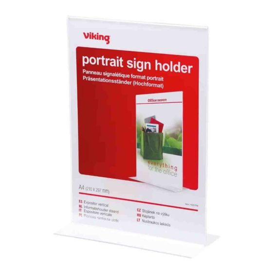 Folderhouder Staand A4 Viking Transparant