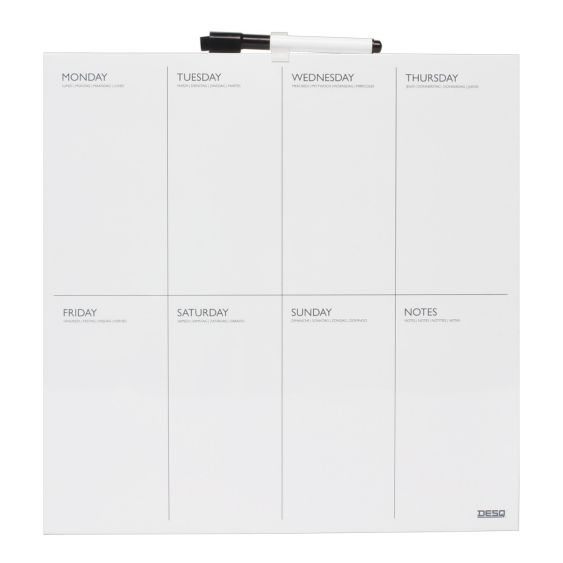 Weekplanner Frameloos Desq 35x35 cm