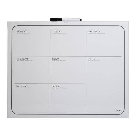 Weekplanner Memobord Frameless Desq 40x50 cm