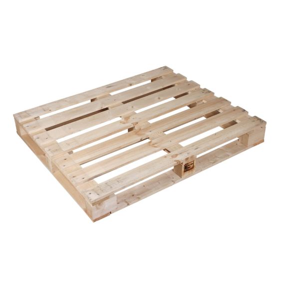 Pallet 100 x 120 cm Nieuw 7 Deklatten 1.250 kg - HT ISPM15 Houten Klos