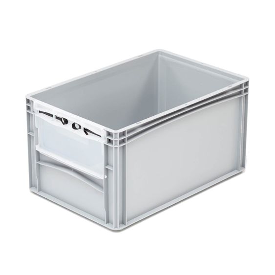 Magazijnbak Euronorm ECO Grijs 600x400x320 mm met Klep
