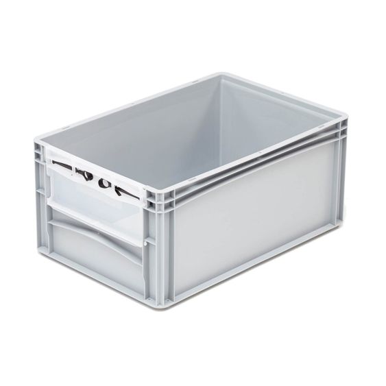 Magazijnbak Euronorm ECO Grijs 600x400x270 mm met Klep