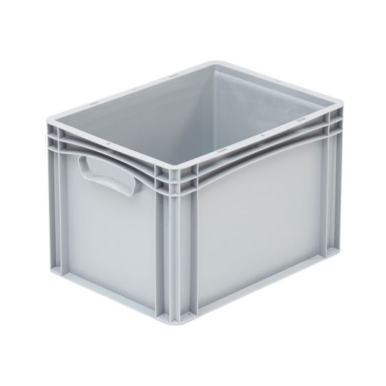 Euronorm Bak 400x300x270 mm 26 liter Grijs Dichte Grepen