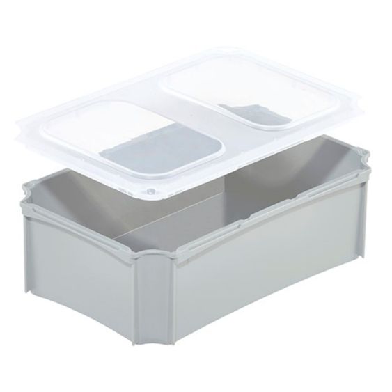 Basicline Inzetbak 1/8 Grijs met Deksel 178 x 138 x 90 mm