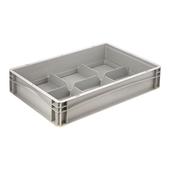 Glazenbak Euronorm 600x400x120 mm 6 vakken