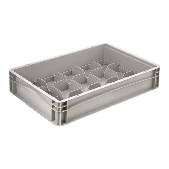 Glazenbak Euronorm 600x400x120 mm 15 vakken
