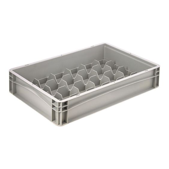 Glazenbak Euronorm 600x400x120 mm 24 vakken