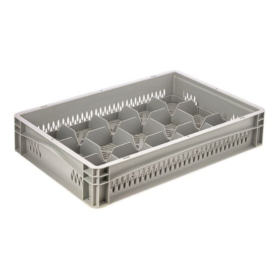 Glazenkrat Euronorm 600x400x120 mm 15 vakken