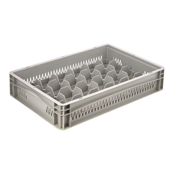 Glazenkrat Euronorm 600x400x120 mm 24 vakken