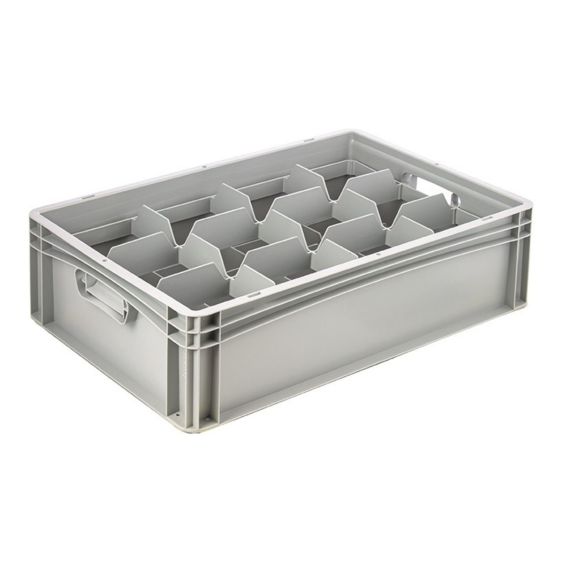 Glazenbak Euronorm 600x400x170 mm 12 vakken
