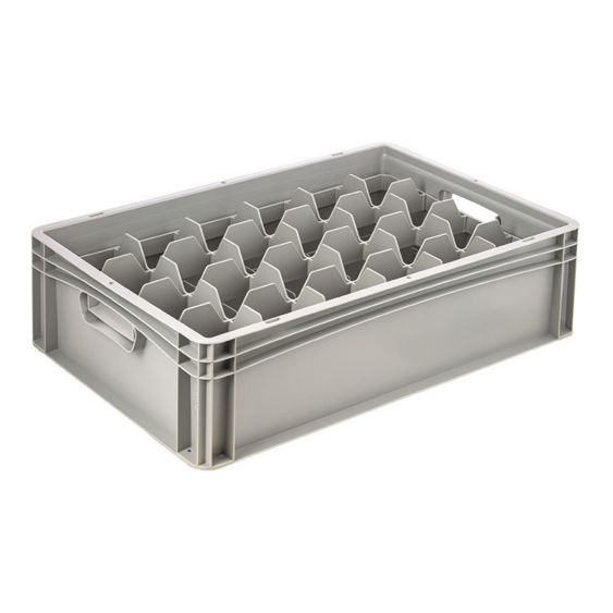 Glazenbak Euronorm 600x400x170 mm 24 vakken