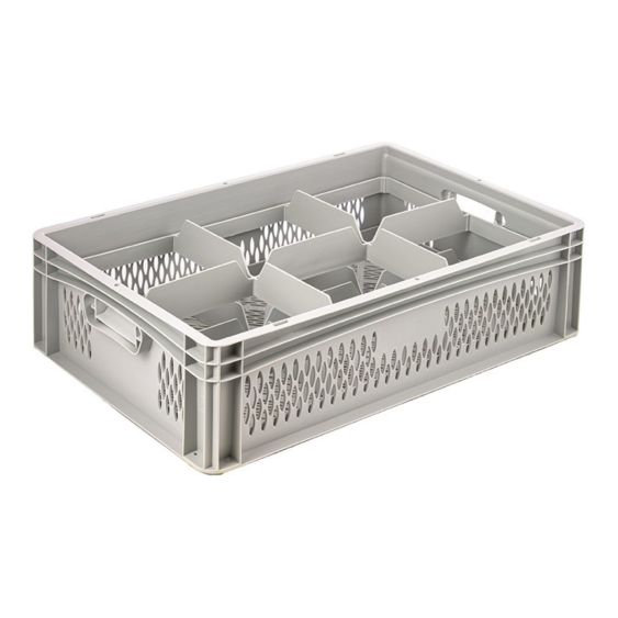 Glazenkrat Euronorm 600x400x170 mm 6 vakken