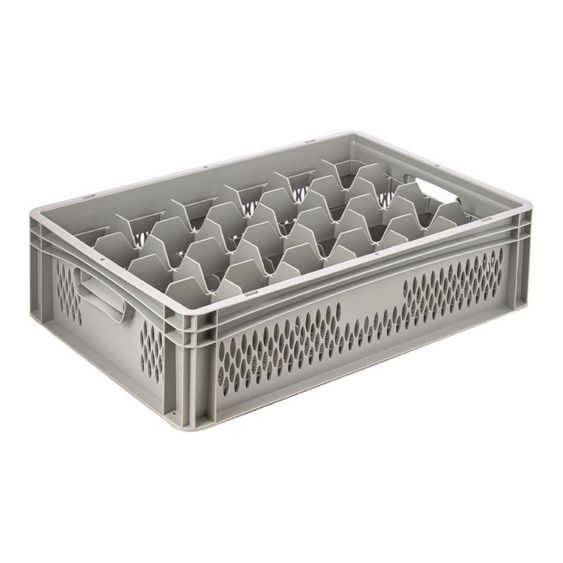 Glazenkrat Euronorm 600x400x170 mm 24 vakken