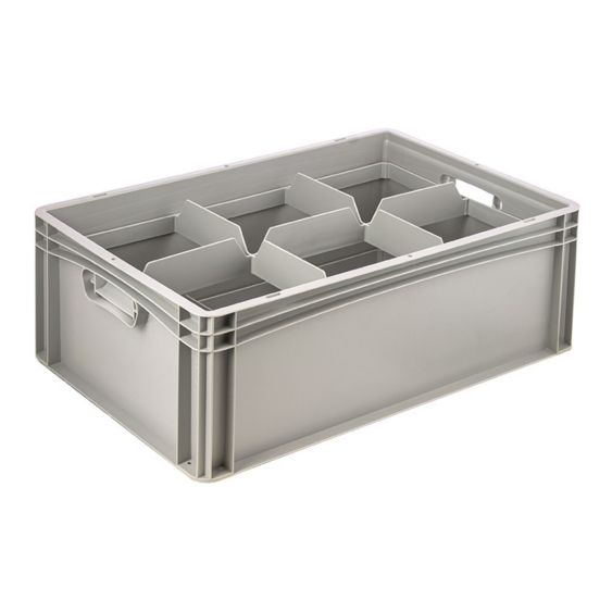 Glazenbak Euronorm 600x400x220 mm 6 vakken